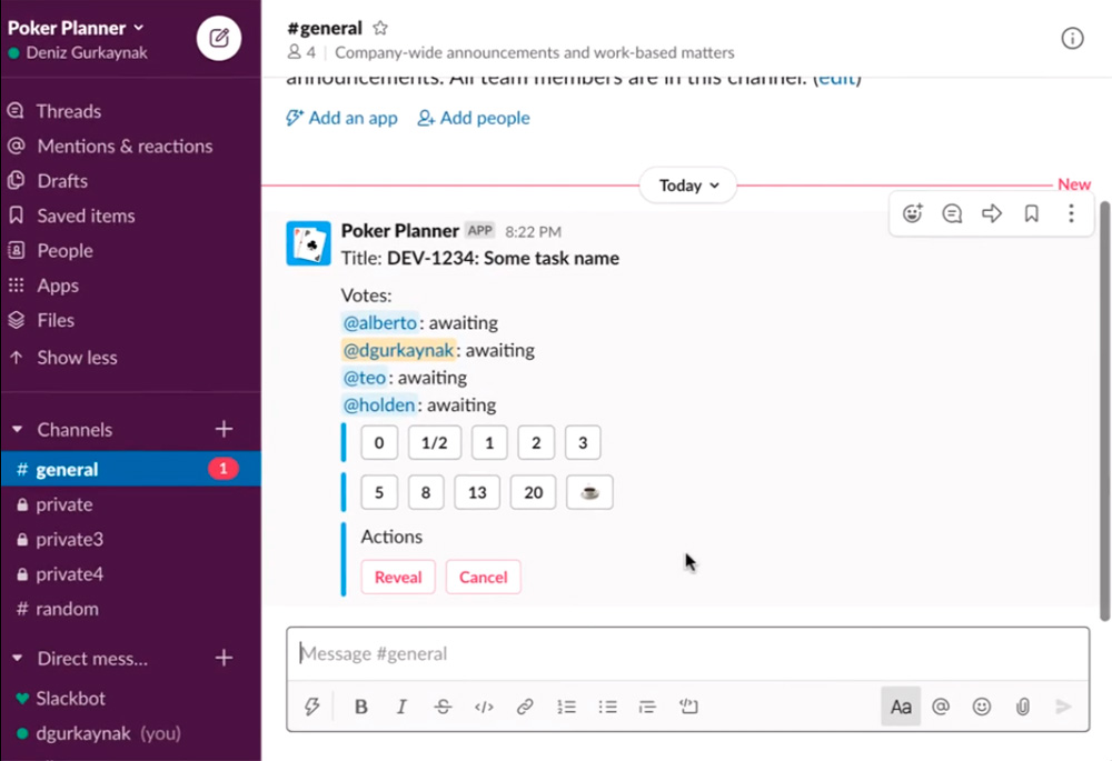 Poker Planner App in Slack Poker Planner App in Slack