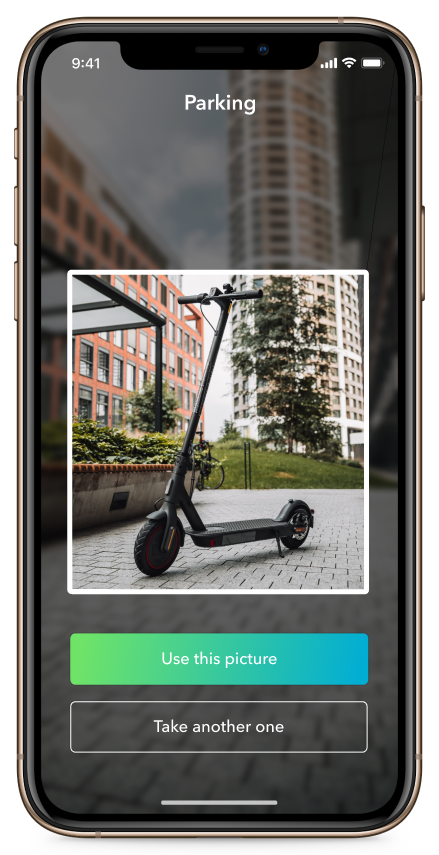 escooter sharing parking feature
