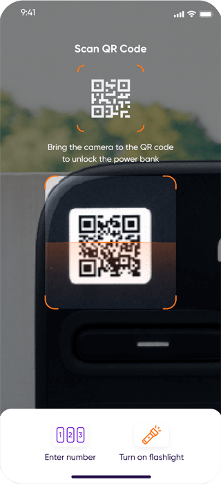 Power Bank Sharing App screen